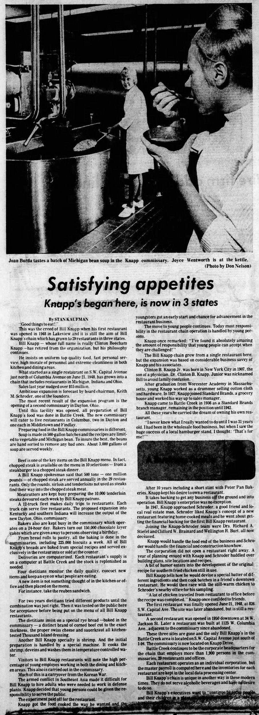 Bill Knapps - Feb 18 1973 Article (newer photo)